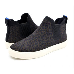 Rothy's The Chelsea Ankle Boot Leopard Print Brown Black Recycled 9